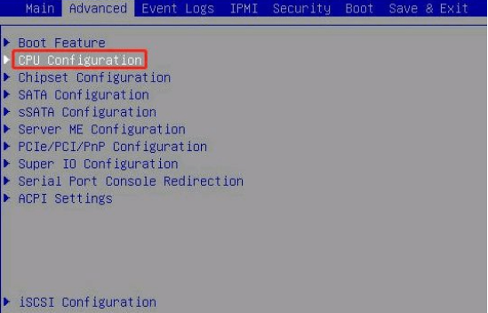 选择CPU Configuration