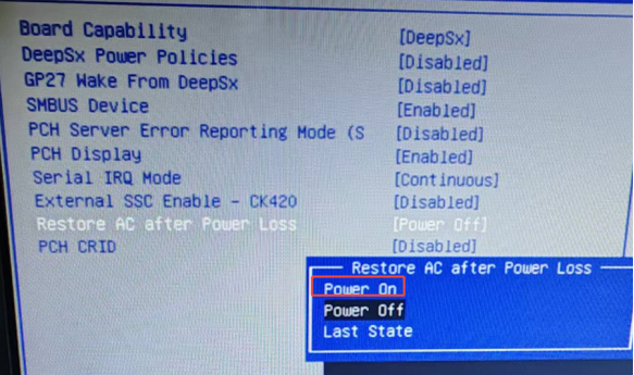 设置Power On