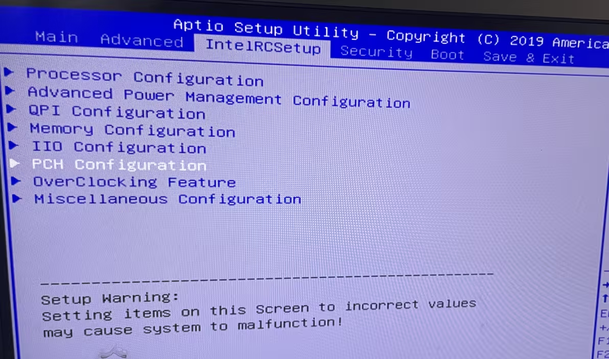 选择PCH Configuration