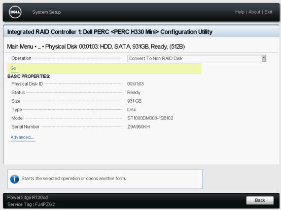 步骤5：Convert to Non-RAID Disk