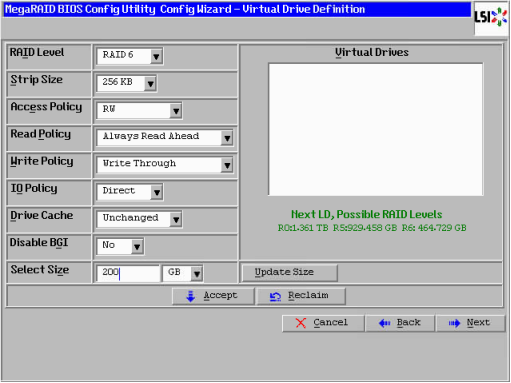 步骤9-1：Virtual Drive Definition