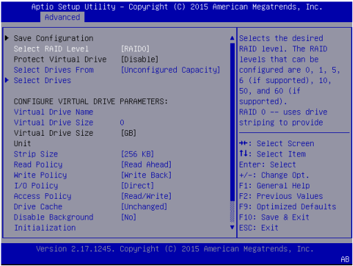 步骤3：Create Virtual Drive