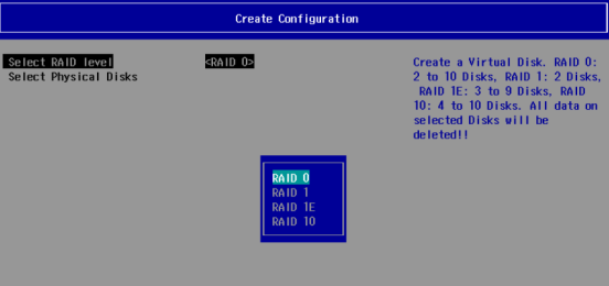 步骤6:Select RAID level